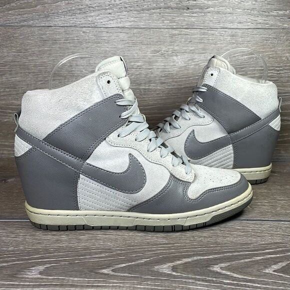 nike dunk sky hi suede wedge sneakers